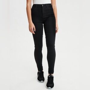 America Eagle Next Level Stretch Highest waist Curvy Black Jeans Size 6